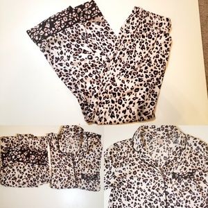 Victoria secret leopard print pajama set XS